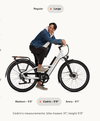 Radster™ Road Electric Commuter Bike (LARGE SIZE: 5'7"x 6'4")