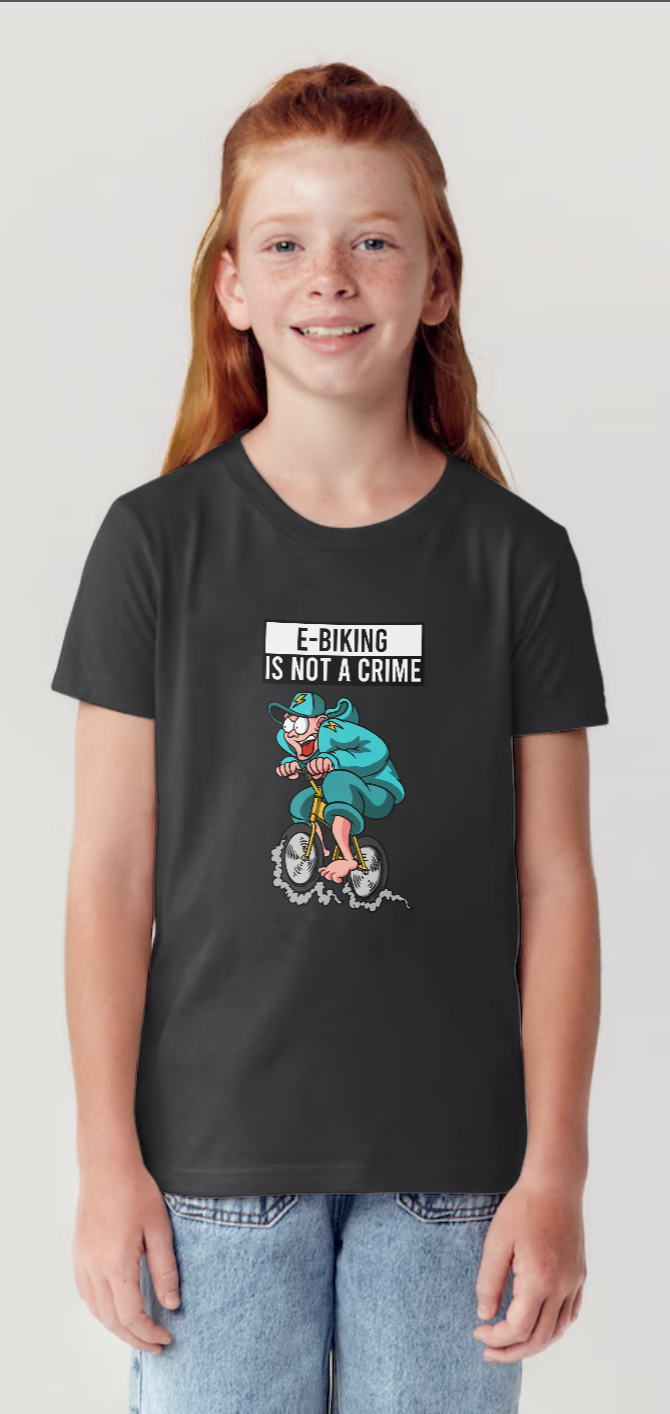 E-Biking Is Not A Crime (Stoked Mascot)